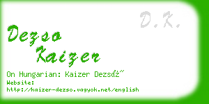 dezso kaizer business card